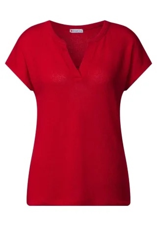 Street One - Strick-Look Shirt rot - Gr. - 38