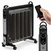 Arebos Konvektor Elektroheizung, mobiler elektro Heizlüfter mit 2 Heizstufen, schwarz, 2000 W