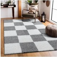 Sanat Hochflor-Teppich Milano 1250, auch als Läufer und in Rund, rechteckig, Höhe: 30 mm, Hochflor, Shaggy, Karo, Wohnzimmer, Schlafzimmer
