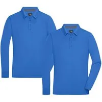 James & Nicholson Langarm-Poloshirt Doppelpack Sportliches Herren Langarm Polo in Washed Optik JN714 (Doppelpack, 2 Stück) Feine Piqué-Qualität