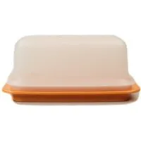 TUPPERWARE Butterdose Butterdose Butterschatz weiß orange Kühlschrank