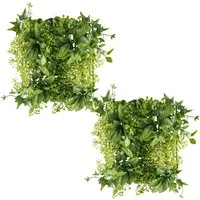 Kunstpflanze Wandmatte Blätter-Mix, Creativ green, Höhe 25 cm, als perfekte Wand-Deko