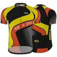 OMKA Radtrikot ME-3014 Schwarz/Gelb Herren Racing Performance Radtrikot mit Sublimationsdruck