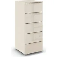 rauch Schubkastenkommode Highboard Sideboard Kommode MONTCLAR Frontauswahl Dekor/Hochglanz/Glas (in 2 Breiten: 40 oder 80 cm / Höhe 100 cm, inkl. Soft-Close-Funktion), mit 5 geräumigen Schubladen, viele Griffvarianten MADE IN GERMANY