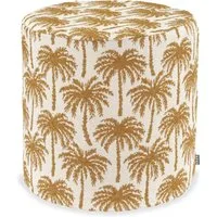 H.O.C.K. Sitzhocker H.O.C.K. Vamosa Palms Outdoor Hocker ø40x45cm rund maisgelb Palmen, Hocker, Sitzhocker, Pouf Hocker, Barhocker - wetterfest, vielseitig