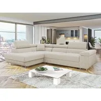 MIRJAN24 Ecksofa Torezio Cord, mit Bettkasten und Schlaffunktion, Einstellbare Kopfstützen, 274x203x70-90 cm