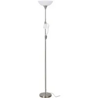 EGLO Stehlampe UP 2 Stehlampe - Stahl - E27,E14 - 1X60W,1X18W - IP20, Ein-/Ausschalter, Lesearm, ohne Leuchtmittel, Standleuchte, Leselampe, Wohzimmer, Schlafzimmer, H176,5 x Ø27,5 cm