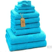 NatureMark Handtuch Set 10 tlg. Frottier Handtuch-Set, 100% Baumwolle (10-St), 4X Handtücher, 2X Duschtücher, 2X Gästetücher, 2X Waschhandschuhe