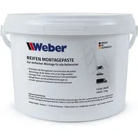Weber GmbH Schmierfett Reifen Montagepaste weiß 3 kg - Reifenmontierpaste, 3000 g, schnell trocknend, hohe Gleitfähigkeit, rückstandsfrei