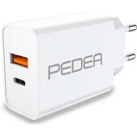 PEDEA Reiselader Schnellladegerät Smartphone-Ladegerät (max. 20 Watt, Dual-Port, Fast Charger, Schnelladegerät)