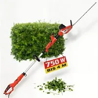 Hecht Teleskop-Heckenschere Elektro 675 mit 51cm Schnittlänge 750W, bis 4 m Arbeitshöhe, 28 mm Schnittstärke