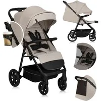 lionelo Kinder-Buggy IVA, (Set mit Moskitonetz und Getränkehalter), PU-Räder mit Profil/UPF50+/Magnetgurt/92 cm Liegefläche
