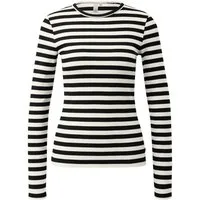 QS Langarmshirt T-Shirt Geripptes Longsleeve im Slim Fit