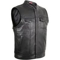 MDM Lederweste Herren Biker Motorrad Lederweste Jeans Weste Stil Motorradweste