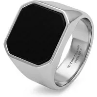 TOM TAILOR Fingerring TOM TAILOR Ring für Herren, Edelstahl, Achat (Siegelring, 1-tlg)