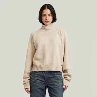 G-Star - Heavy moto turtle knit wmn dk brick - Gr. - S