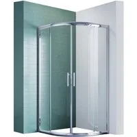 SONNI Runddusche Duschkabine Runddusche Schiebetür Viertelkreis ESG (80cm-100cm), Einscheibensicherheitsglas, Höhe 185 cm