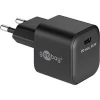 USB-C Schnellladegerät Nano, PD, GaN, 45 Watt schwarz, 1x USB-C, Power Delivery 3.0