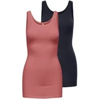 ONLY Tanktop ONLLIVE – Slim-Fit Tanktops mit Stretch für optimalen Sitz (Packung, 2-tlg., 2er-Pack) slim fit, casual, Jersey, Baumwollmischung, Rundhals