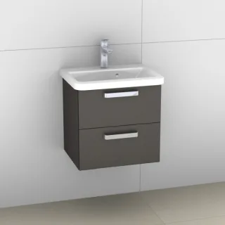 Artiqua 412 Waschtischunterschrank für Tonic II K0868 Stahlgrau Metallic, 412-WU2L-I48-7141-88 412-WU2L-I48-7141-88