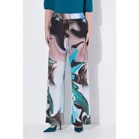 Ulla Popken Schlupfhose Slinkyhose Marmor-Design weites Bein Elastikbund