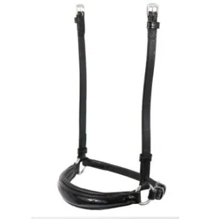 Hans Melzer Horse Equipment Hans Melzer Reithalfter hannoversch LACK schwarz/silber schwarz unterlegt WB (Warmblut)