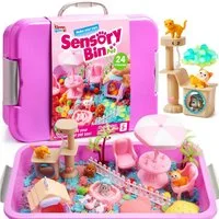 Klever Kits Sandform-Set Klever Kits Magic Sand Set Spielsand Baustelle Kinder Koffer Spielsand