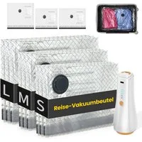 oyajia Kofferorganizer Vakuumbeutel für Kleidung mit kabelloser USB Vakuumpumpe 15 Stück (Transparente, langlebige und wiederverwendbare Vakuumbeutel in drei Reisegrößen – ideal für Kleidung, 5x 40x50cm, 5x 40x60cm, 5x 50x60cm), Handgepäck und ordent