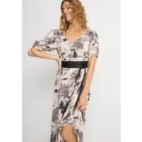 LASCANA Maxikleid mit Alloverdruck und V-Ausschnitt, Sommerkleid, Strandkleid