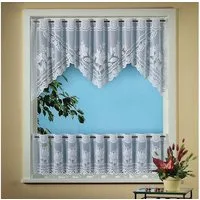 Weckbrodt Scheibengardine Darmstadt (2 St), Stangendurchzug, halbtransparent, Jacquard, Bistro, Jacquard, strukturiert, floral, 2teiliges Set, Gardine, Store