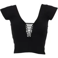 Guru-Shop T-Shirt Bauchfreies Goa Psytrance Pixi Shirt, Choli Top.. Ethno Style, alternative Bekleidung, Festival