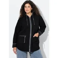 Ulla Popken Sweatjacke Teddyjacke Kapuze Zipptaschen Fleecefutter