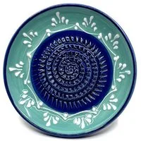 Kaladia Multireibe Reibeteller in türkis und blau, Keramik, handbemalte Küchenreibe - Made in Spain