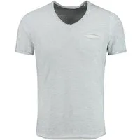 Key Largo T-Shirt Soda vintage Look uni Basic T00619 V-Ausschnitt unifarben kurzarm slim fit