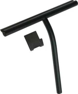 Neuesbad Serie 600 Glasabzieher mit Haken mit 3M Kleber, Oberfläche: schwarz matt NB1ADI_N31K1