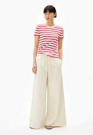 Armedangels - KARDAA STRIPE T-SHIRT pink mist-mars red - Gr. - XS