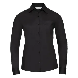 Russell Collection Damen Langarm Bluse (Schwarz)