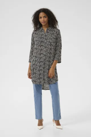 Langarm - Hemd KAjessi Loose fit black white