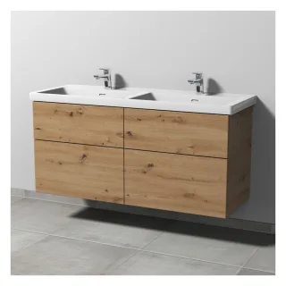 Sanipa 3way Waschtischunterbau zu Villeroy & Boch Subway 3.0 Waschtisch mit 4 Auszügen, Eiche Natura SM85185