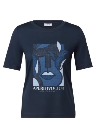 CECIL - T-Shirt mit Print blau - Gr. - S