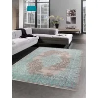 Carpetia Teppich Teppich Wohnzimmerteppich Ornamente Vintage türkis grau, rechteckig, Höhe: 10 mm