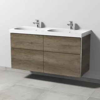 Sanipa 3way Waschtischunterbau zu Geberit Acanto Waschtisch mit 4 Auszügen, Eiche-Nebraska BR42037