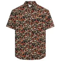 camel active Kurzarmhemd mit floralem Muster und Button-Down-Kragen