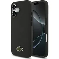 Lacoste Handyhülle iPhone 17 Iconic Petit Pique schwarz Logo Magsafe 6,3 Zoll, Kantenschutz