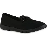 VAN HILL 21695137 HO NR2503 Damen Slippers Black 37 Slipper Damen Slip Ons Slippers Bequeme Strick Profil-Sohle