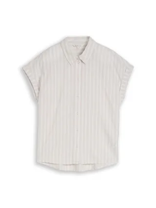 Denim Tom Tailor - Bluse mit Streifenmuster beige white stripe - Gr. - S
