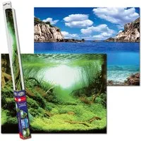 AQUA NOVA Aquarienrückwand Aquarium Rückwandfolie 2in1 doppelseitig, 60x30 / 100x50 / 150x60 cm, Beidseitig Rückwandfolie, Realistische 3D-Optik