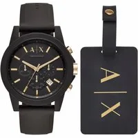ARMANI EXCHANGE Chronograph AX7105, (Set, 2-tlg), Quarzuhr, Armbanduhr,Herren,Stoppfunktion,Geschenkidee, Silikonarmband