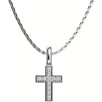 KARMA Kette mit Anhänger Halskette Damen Kreuz Silber 50 cm Kette Edelstahl (Damenschmuck, 1-tlg., wasserfest hypoallergen rostfrei), Kreuzkette für Frauen modern Damenhalskette