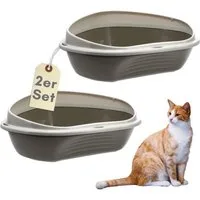 GarPet Katzenecktoilette 2er Set Katzenklo Ecke XXL Eck Katzentoilette Ecktoilette WC